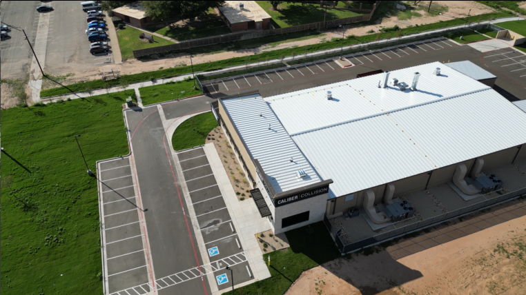 drone image of newly constructed building